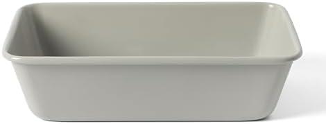 imageMartha Stewart Gallen 10 Piece Baking Pans Ceramic PFA Free Non Toxic Non Stick Bakeware Set Linen WhiteCool Gray