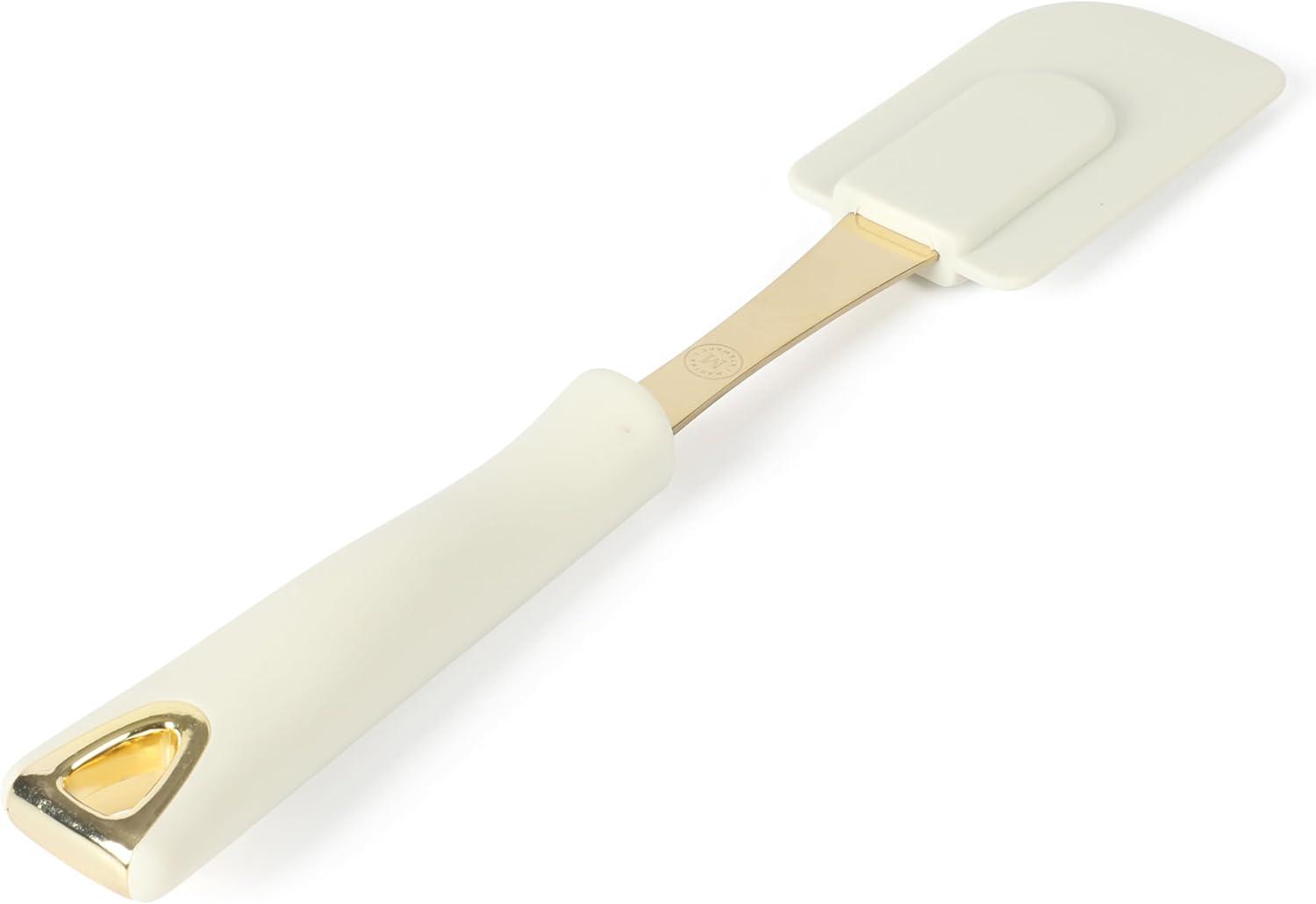 imageMartha Stewart Lockton 5Piece Kitchen Tool Set Stainless Steel ampamp Nylon Cooking Utensils with Linen Handles and Gold Accents Durable HeatResistant Kitchen Gadgets