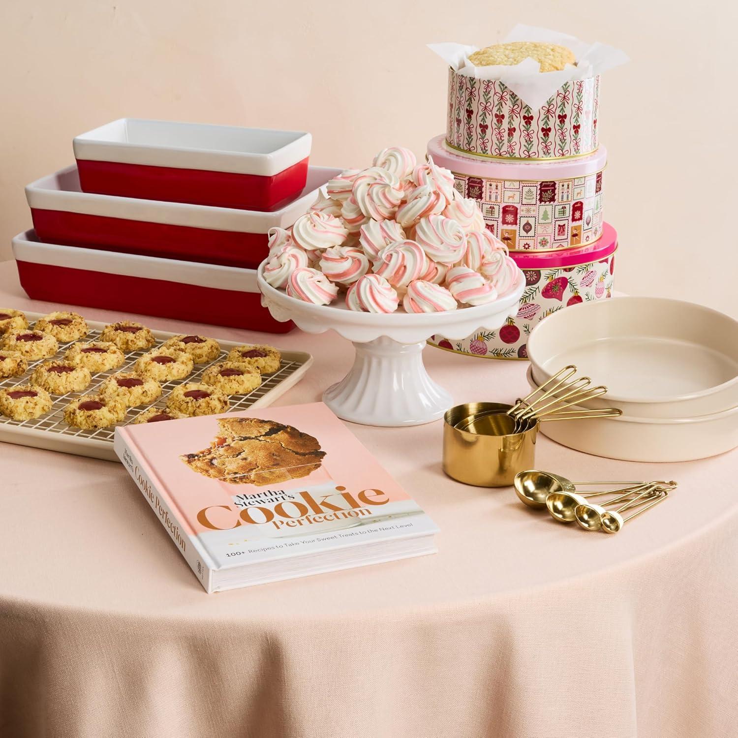 imageMartha Stewart Metal Cookie Tins 3Piece Nesting Set Small Medium ampamp Large Christmas Containers for Gift ampamp Storage Ornaments and Bows