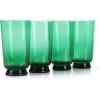 Martha Stewart Bayville Decanter Plus 4 Whiskey 10 OZ DOF Embossed Glassware Set(Jade Green (Glass))