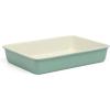 Martha Stewart Gallen 10 Piece Baking Pans Ceramic PFA Free Non Toxic Non Stick Bakeware Set – Linen White(Teal)