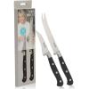 Martha Stewart 16 Piece Lockton High Carbon Stainless Steel Cutlery Kitchen Knife Block Set W/ABS Tripe Riveted Forged Handle Acacia Wood Block – Linen White W/Gold(Stainless Steel / Black Tomato & Bird’s Beak)