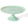 Martha Stewart Patterson 10″ x 5.1″ White Round Stoneware Cake Stand(Green (11″))