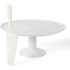 Martha Stewart Patterson 10″ x 5.1″ White Round Stoneware Cake Stand(White (12″))