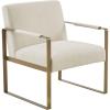 Martha Stewart Upholsterd Accent Chair Living Room Furniture-Modern Design Comfortable Foam Seat Cushion Bedroom Lounge, Sophisticated Finished, Sturdy Frame, 28.5″ W x 29″ D x 32.5″ H, Taupe/Gold(Cream)