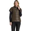 Martha Stewart Women’s PU Quilted Puffer Vest, Lightweight Down Outerwear, Sleeveless Faux Leather Zip Up(Wren)