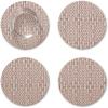 Martha by Martha Stewart | Chilewich Boxwood Coasters in Burnt Coral – Set of 4 – Stain-Resistant Woven Textile with Recycled Felt Backing – 5″ Round(Burnt Coral)