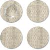 Martha by Martha Stewart | Chilewich Boxwood Coasters in Burnt Coral – Set of 4 – Stain-Resistant Woven Textile with Recycled Felt Backing – 5″ Round(Wheat)