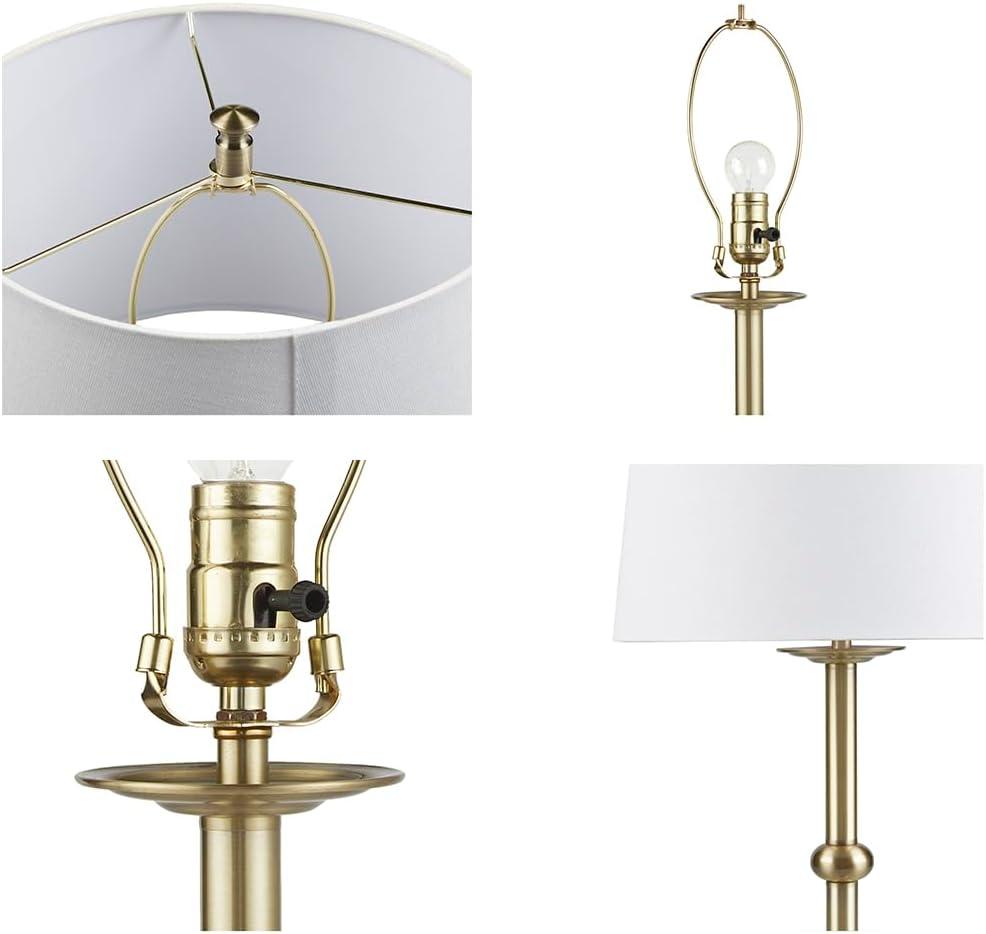 imageHampton Hill Aelorian Table Lamp  Antiqued Brass Nightstand Bedside Lamp Bedford Collection Farmhouse Study Lamp Clear Polarized Cord Socket Swtich Empire Fabric Shade 225quot H