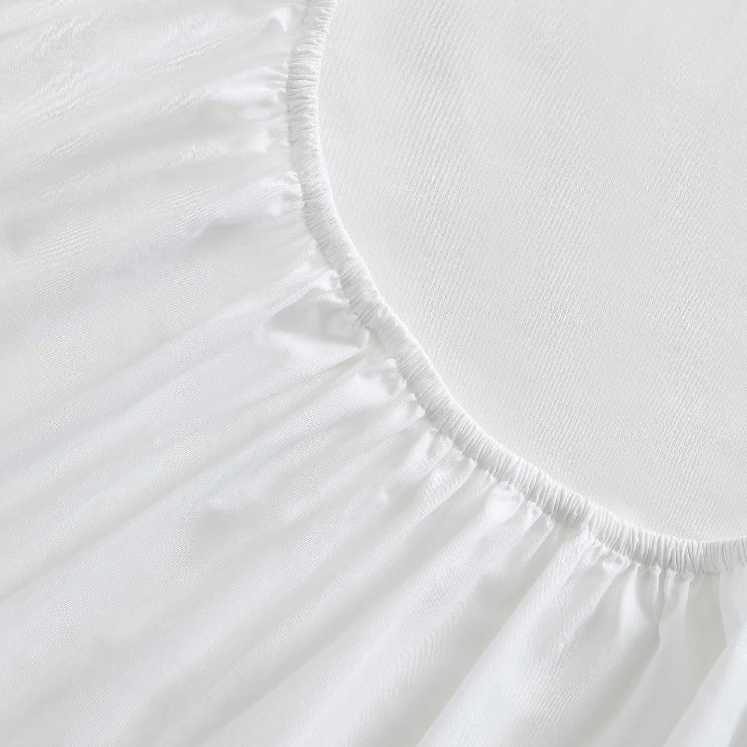 imageMartha Stewart  Full Size Sheets Set Crisp ampamp Tailored Cooling Sheets wa Naturally Smooth Cotton Percale Lightweight Feel  Bed Sheets with Matching Pillowcases ampamp Fitted Sheet Skylands Solid BlueLilly Pond Leaf Blue