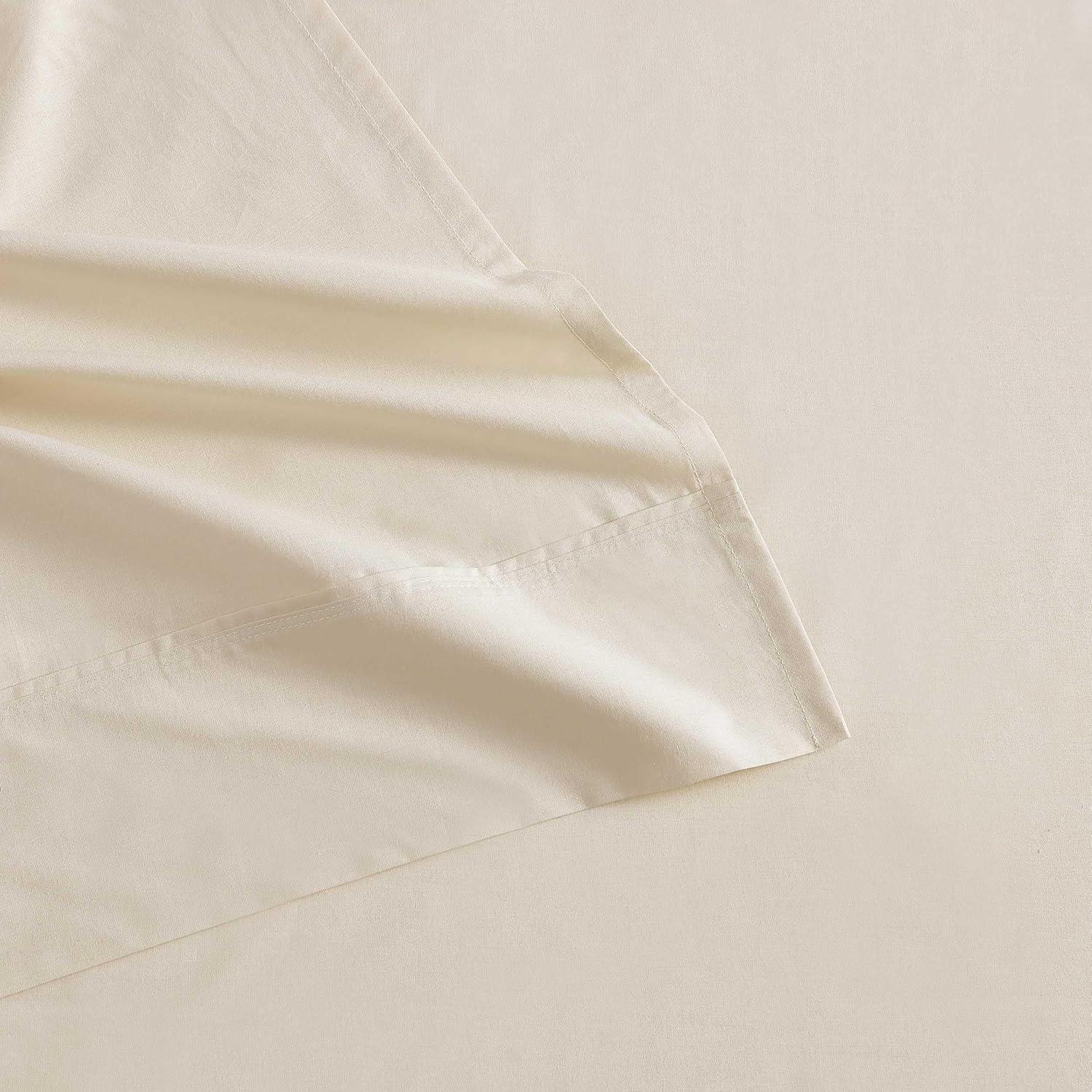 imageMartha Stewart Full Size Sheets Set Crisp ampamp Tailored Cooling Sheets wa Naturally Smooth Cotton Percale Lightweight Feel Bed Sheets with Matching Pillowcases ampamp Fitted Sheet Skylands Solid BlueSkylands Solid Beige