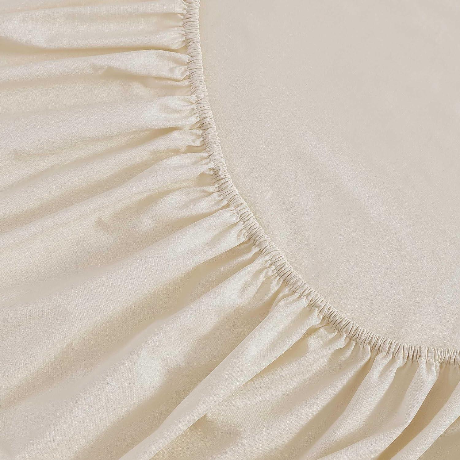 imageMartha Stewart Full Size Sheets Set Crisp ampamp Tailored Cooling Sheets wa Naturally Smooth Cotton Percale Lightweight Feel Bed Sheets with Matching Pillowcases ampamp Fitted Sheet Skylands Solid BlueSkylands Solid Beige