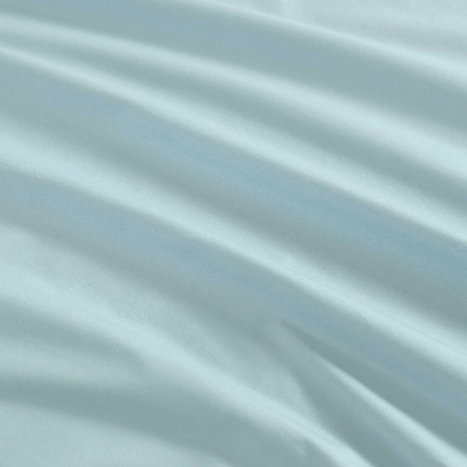 imageMartha Stewart  Full Size Sheets Set Crisp ampamp Tailored Cooling Sheets wa Naturally Smooth Cotton Percale Lightweight Feel  Bed Sheets with Matching Pillowcases ampamp Fitted Sheet Skylands Solid BlueSkylands Solid Blue
