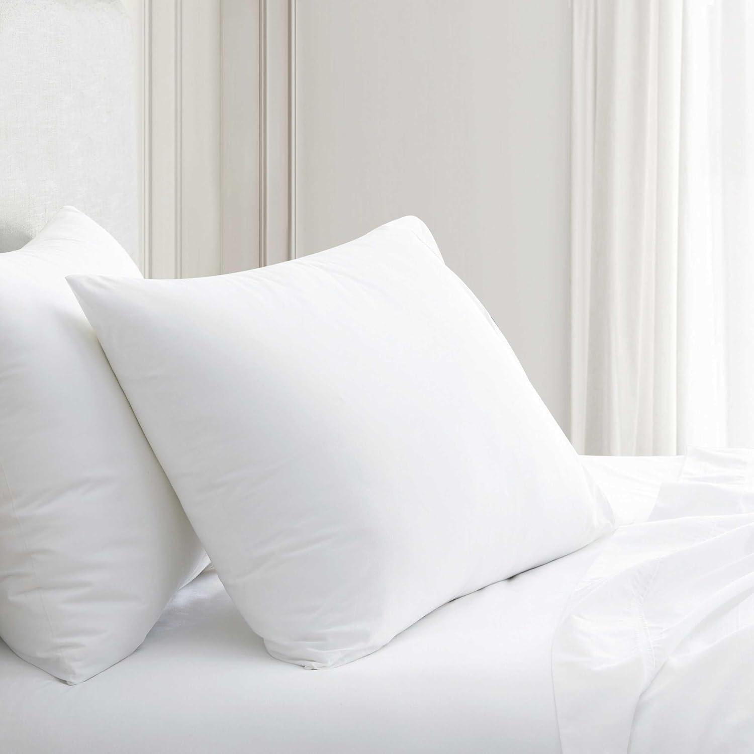imageMartha Stewart  Full Size Sheets Set Crisp ampamp Tailored Cooling Sheets wa Naturally Smooth Cotton Percale Lightweight Feel  Bed Sheets with Matching Pillowcases ampamp Fitted Sheet Skylands Solid BlueSkylands Solid White