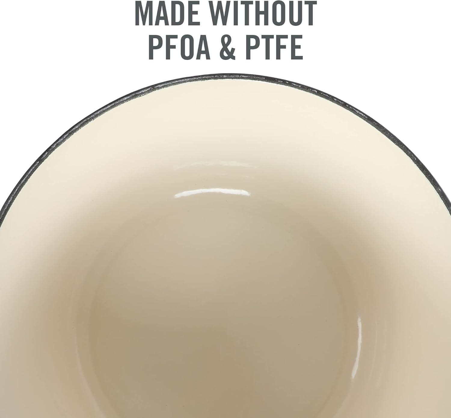 imageMartha Stewart 35Quart Enameled Cast Iron Dutch Oven Braiser  Martha Blue Durable Nonstick Dutch Oven for Slow Cooking Braising and BakingMartha Blue