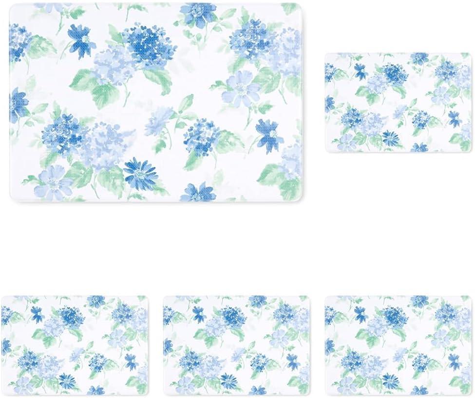 imageMartha Stewart Amber Floral Daisy Stripe Reverisble Water Resistant Kitchen Mat BluePurple 20quotx30quotBluePurpleGreen