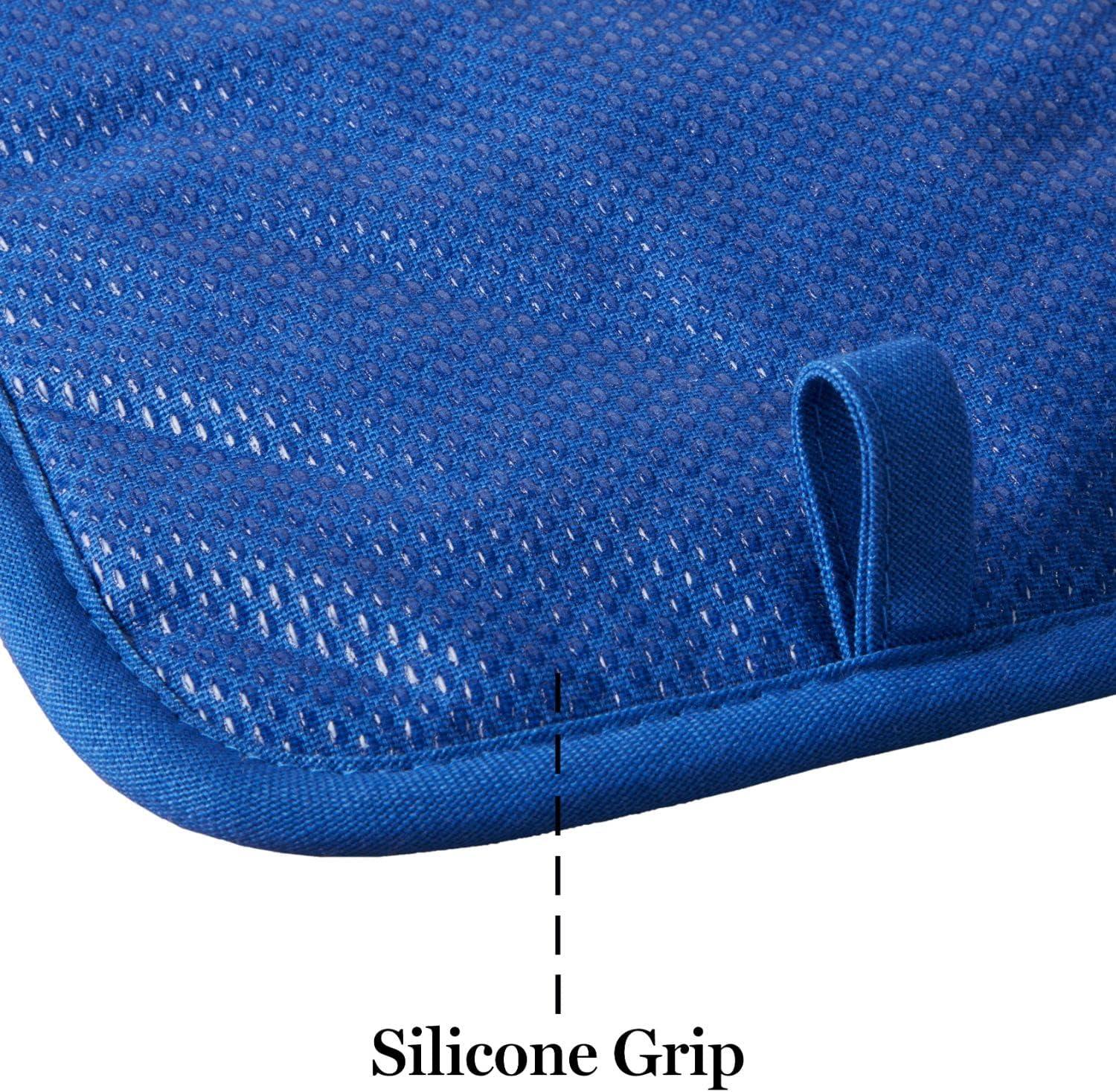 imageMartha Stewart Amber Floral Oven Mitt ampamp Pot Holder Set 2Pack PinkYellow OM 7quotx13quot ampamp PH 7quotx10quotBlue