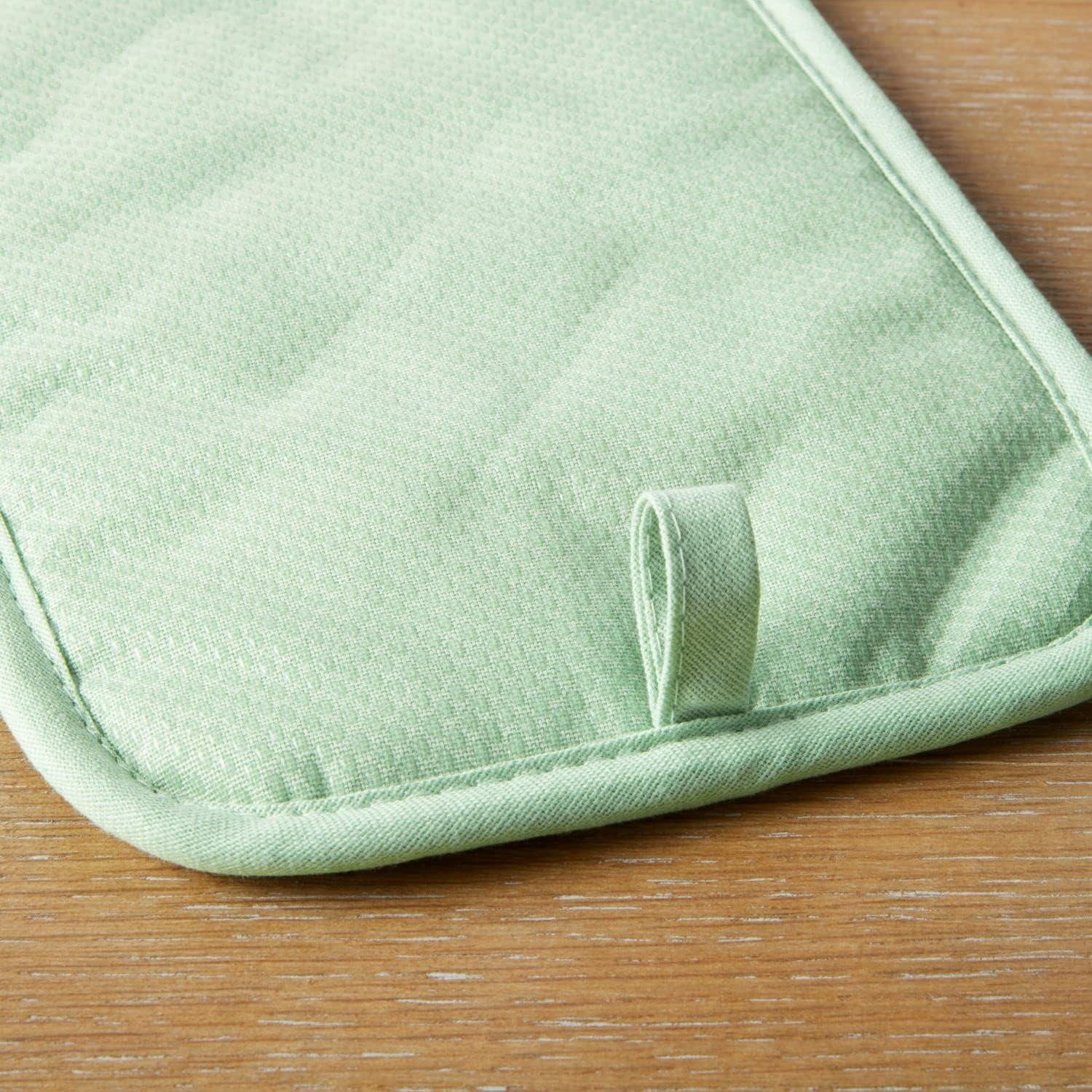 imageMartha Stewart Amber Floral Oven Mitt ampamp Pot Holder Set 2Pack PinkYellow OM 7quotx13quot ampamp PH 7quotx10quotPetal Pink