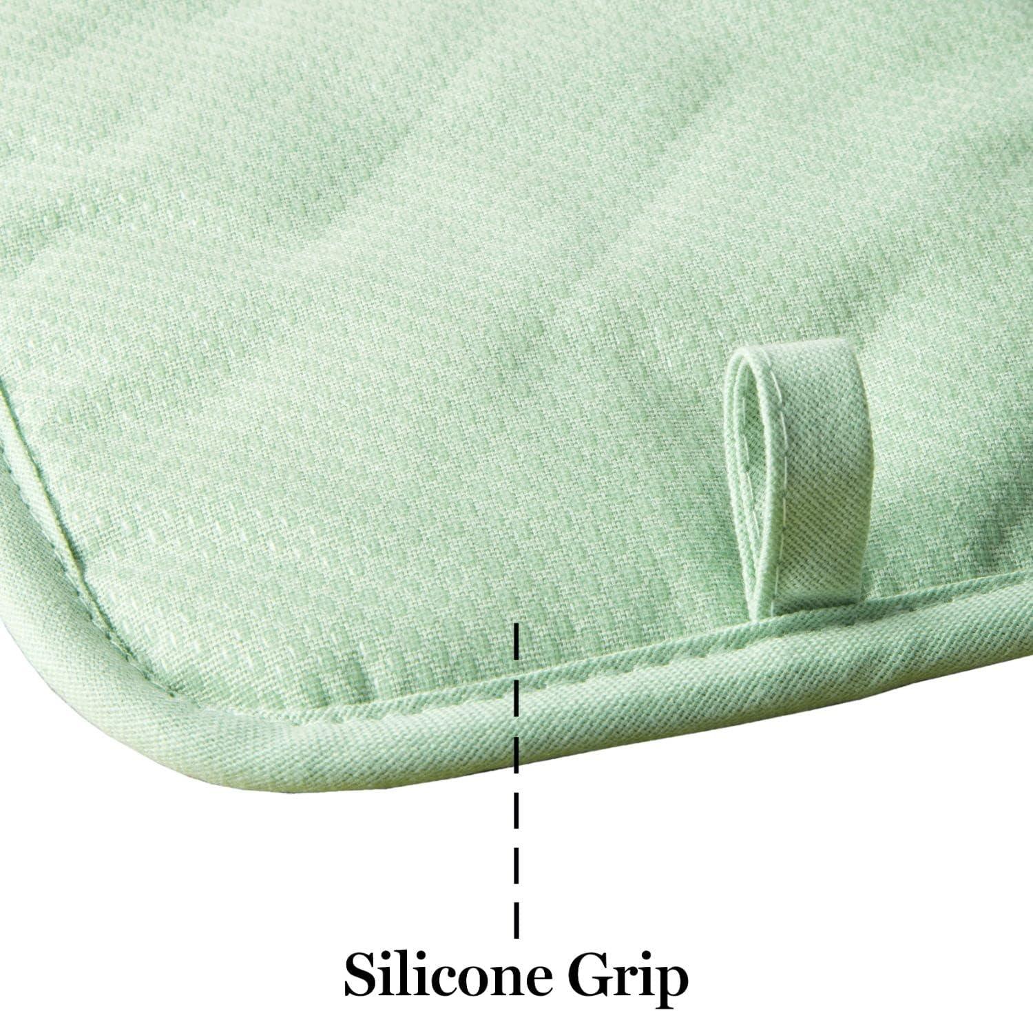 imageMartha Stewart Amber Floral Oven Mitt ampamp Pot Holder Set 2Pack PinkYellow OM 7quotx13quot ampamp PH 7quotx10quotPetal Pink