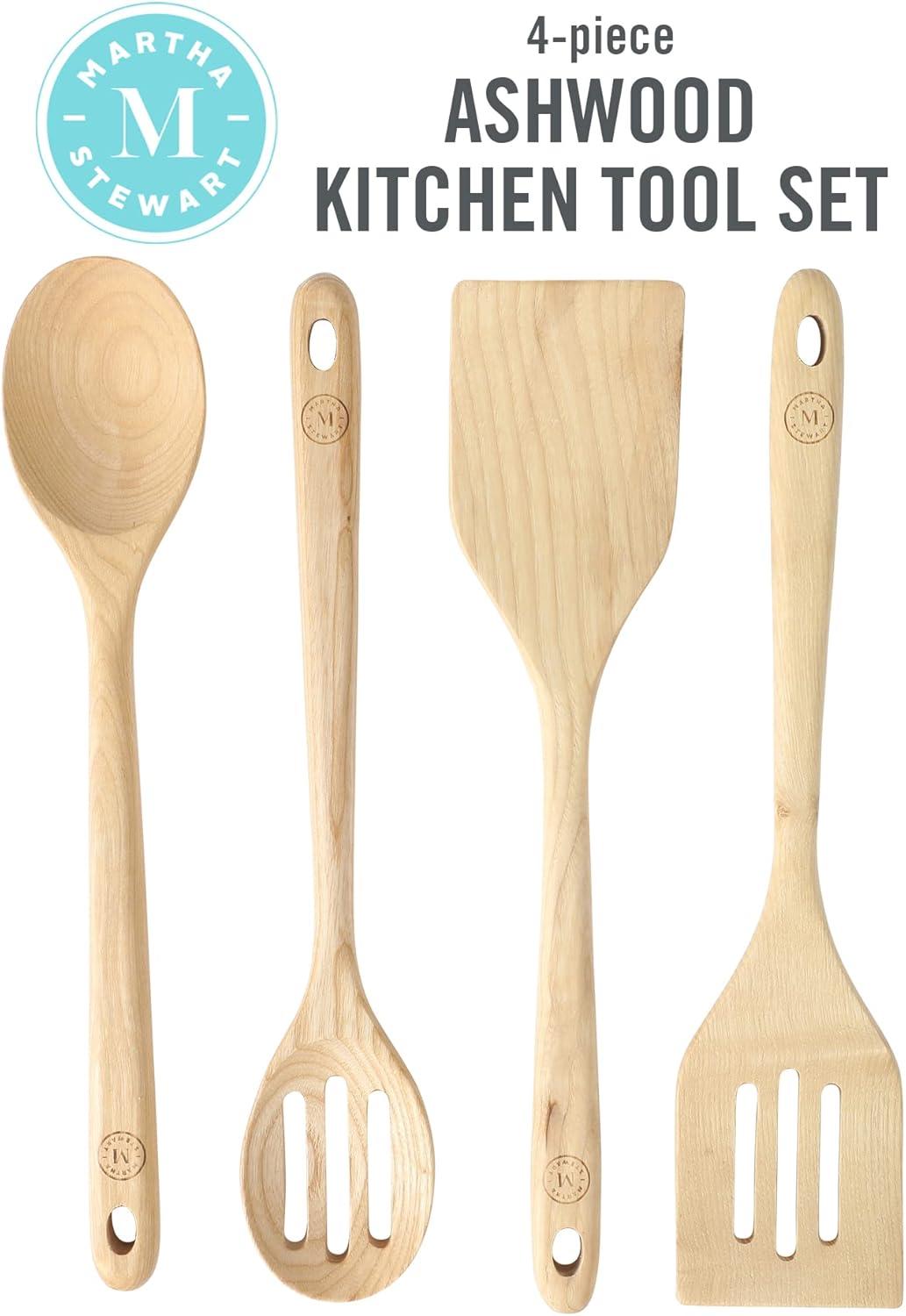imageMartha Stewart Bainford 4Piece Wooden Kitchen Tool Set Ashwood
