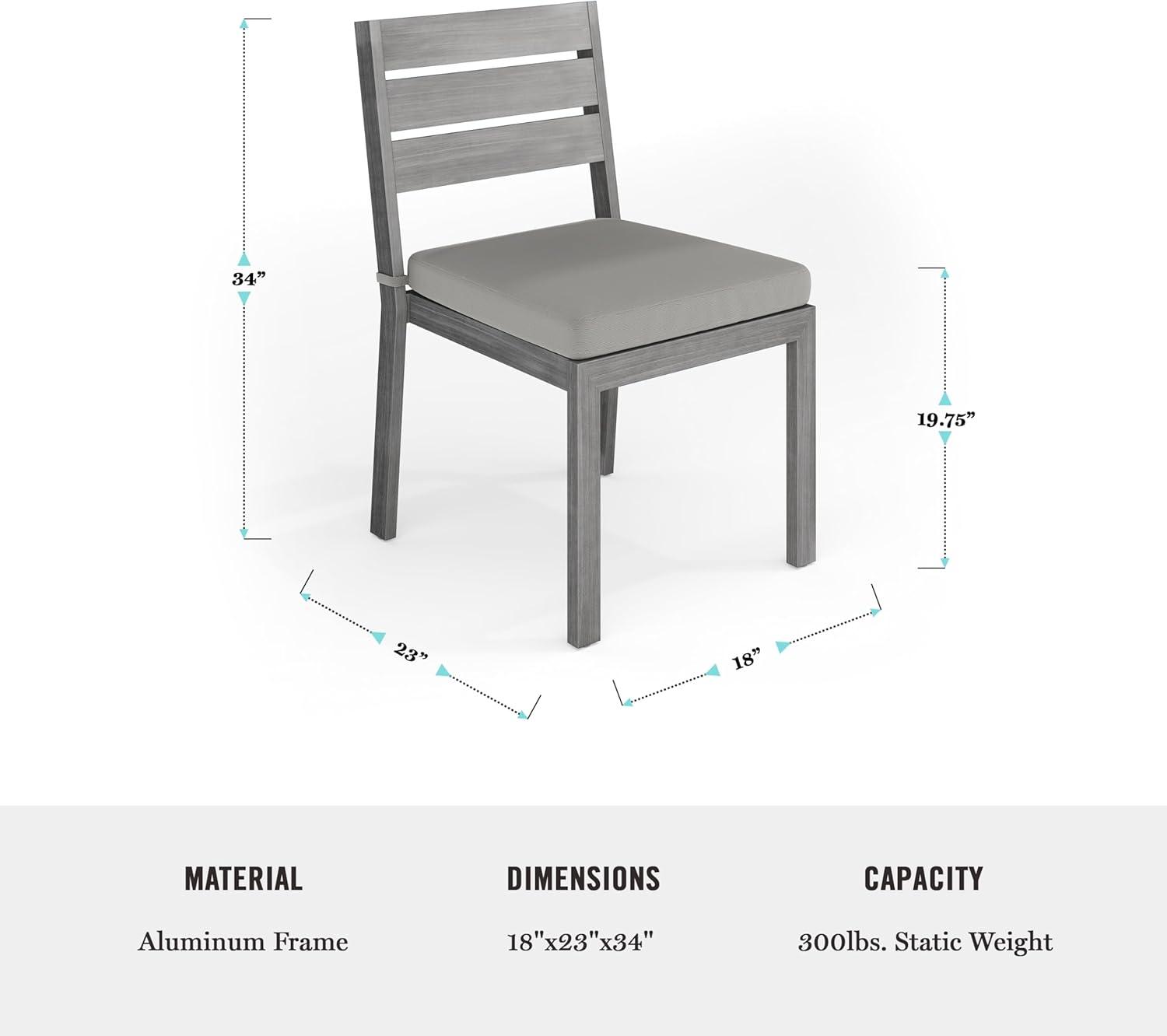 imageMartha Stewart Bedford 7 Piece Aluminum Patio Set with 62quot Table and 6 Stackable Chairs with Gray Brushed Woodgrain Finish Gray AllWeather Seat CushionsGrey
