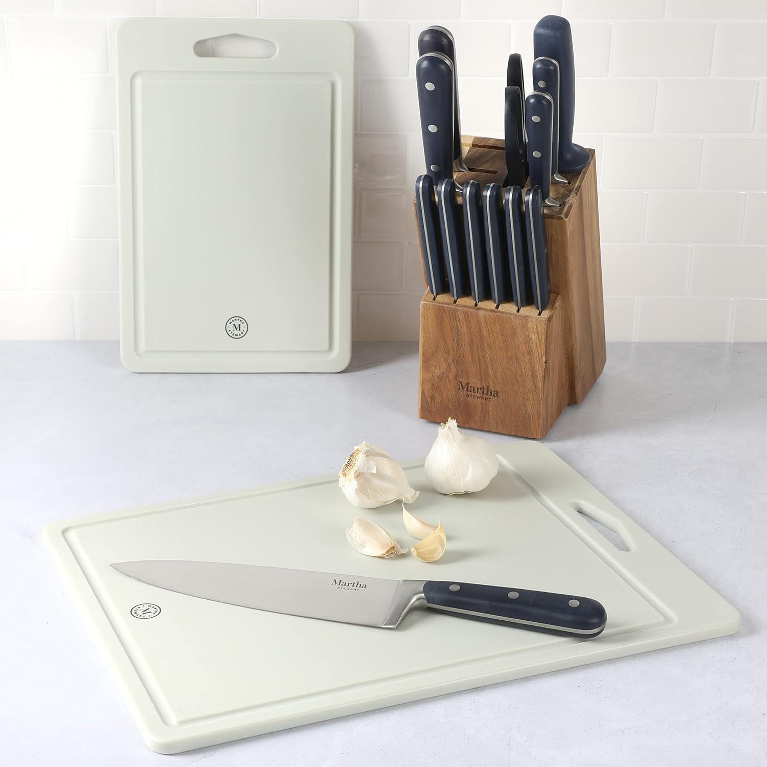 imageMartha Stewart Bpa Free Plastic Cutting Board 2pc Set 16quot x 12quot and 12quot x 8quot  Grey  Dishwasher SafeGray