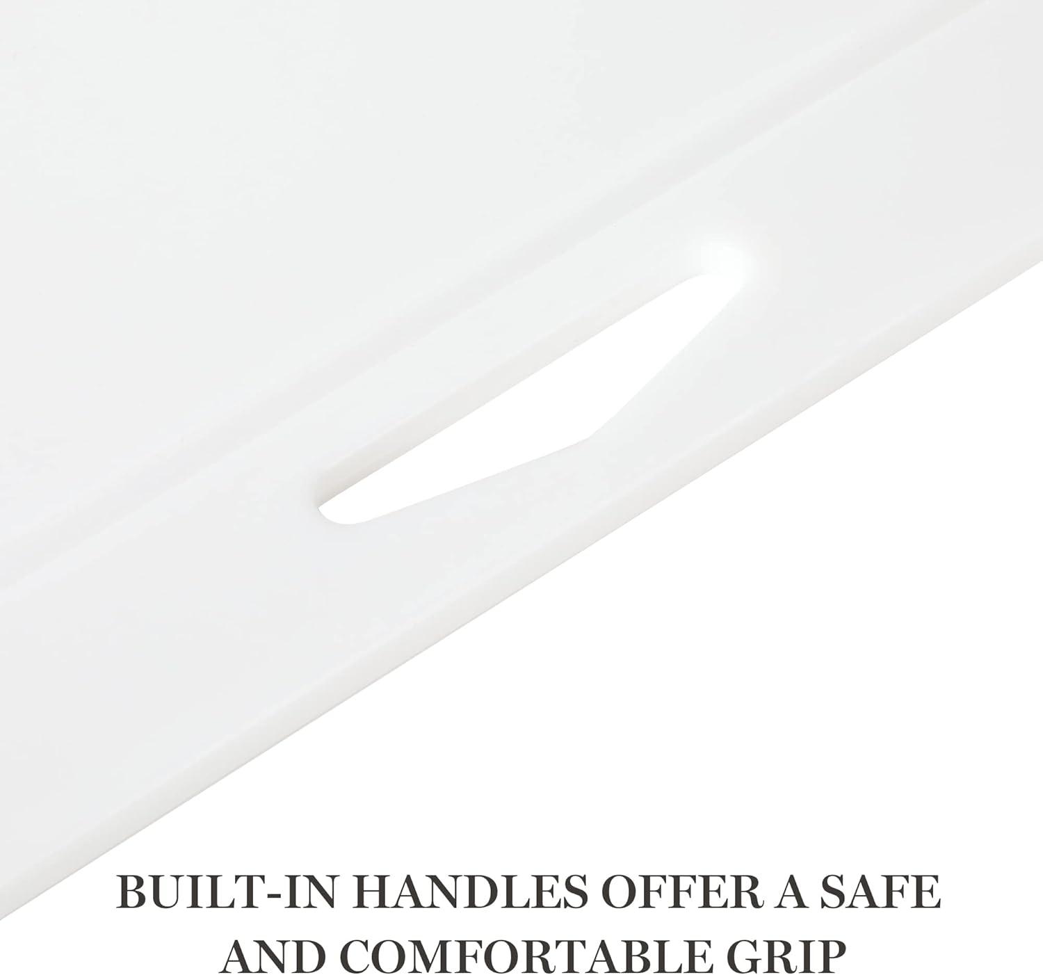 imageMartha Stewart Bpa Free Plastic Cutting Board 2pc Set 16quot x 12quot and 12quot x 8quot  Grey  Dishwasher SafeLinen