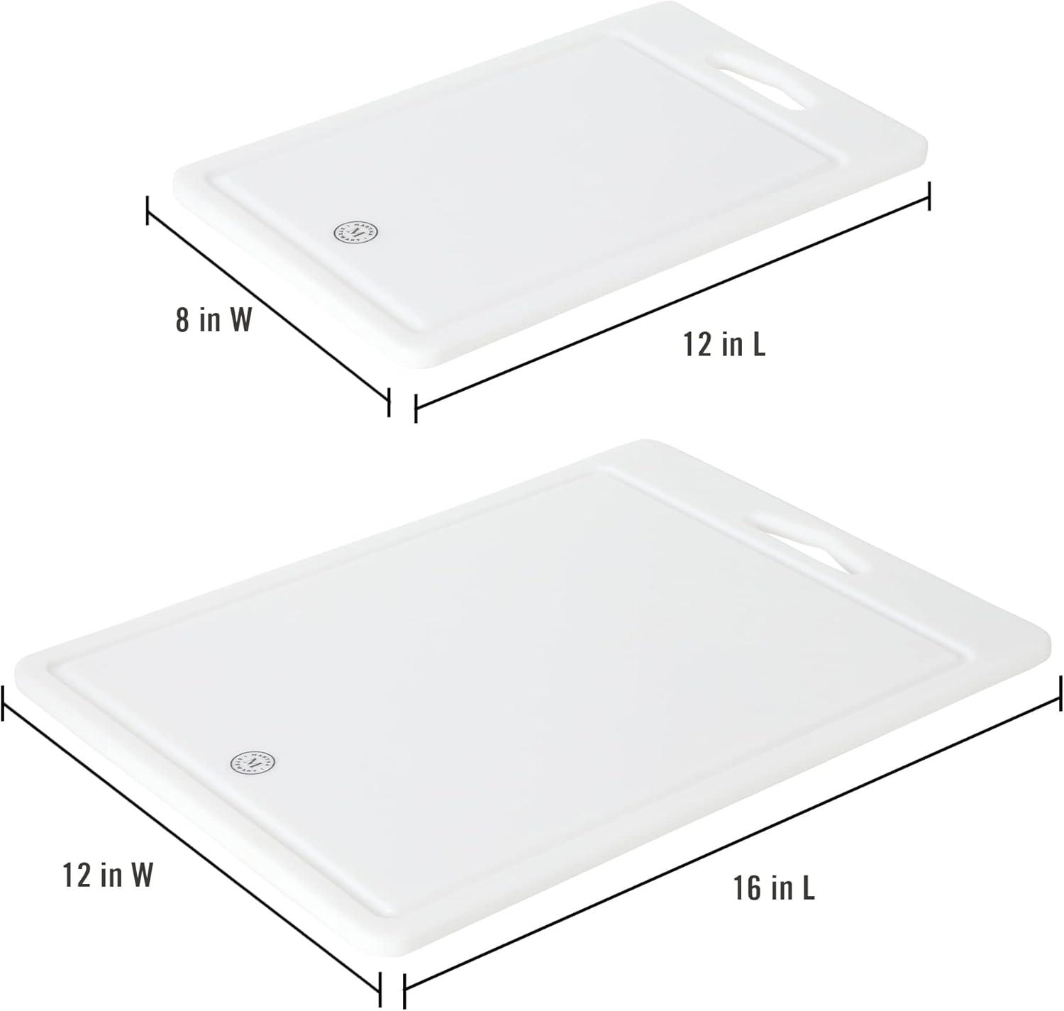 imageMartha Stewart Bpa Free Plastic Cutting Board 2pc Set 16quot x 12quot and 12quot x 8quot  Grey  Dishwasher SafeLinen