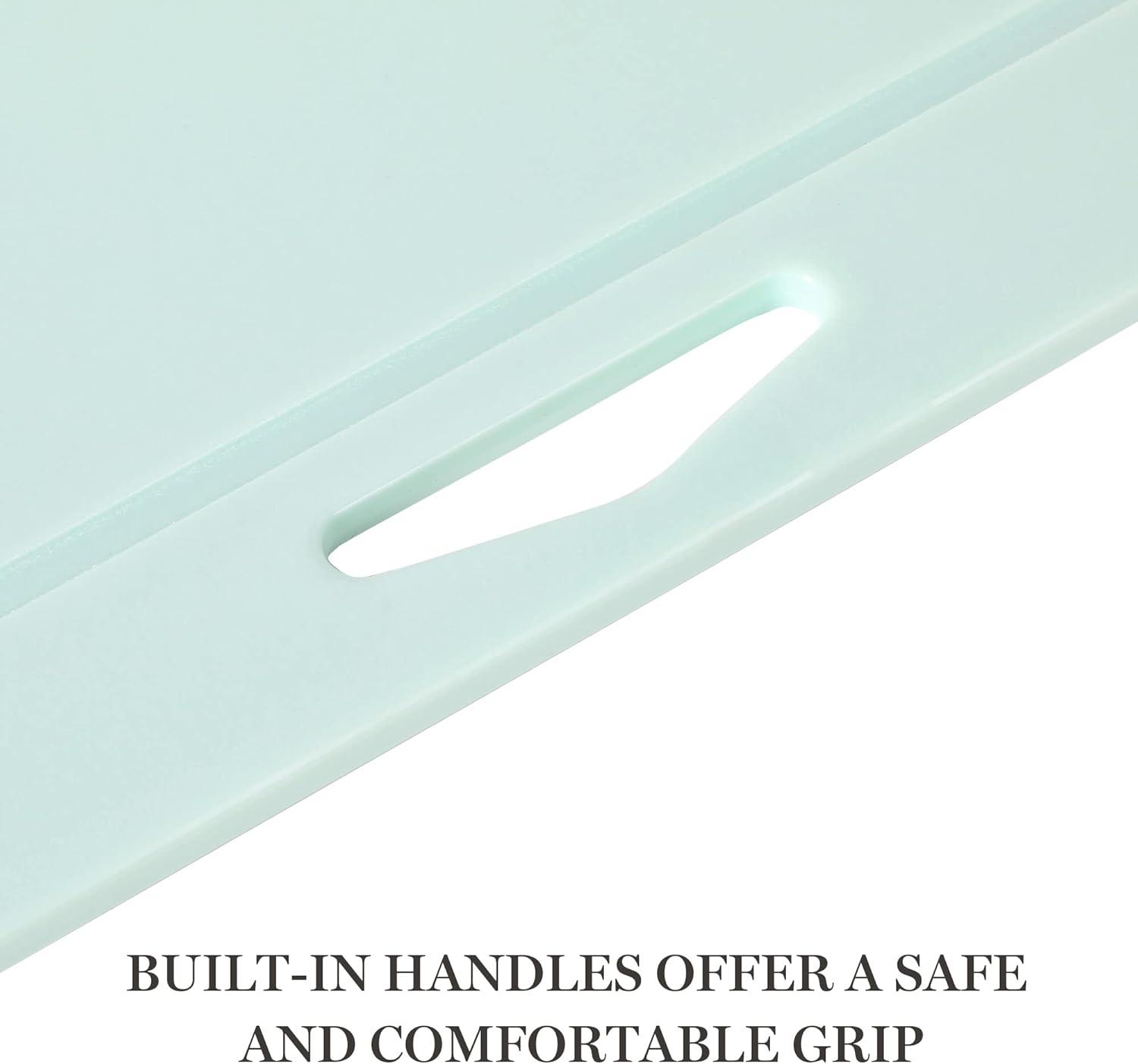 imageMartha Stewart Bpa Free Plastic Cutting Board 2pc Set 16quot x 12quot and 12quot x 8quot  Grey  Dishwasher SafeMartha Blue