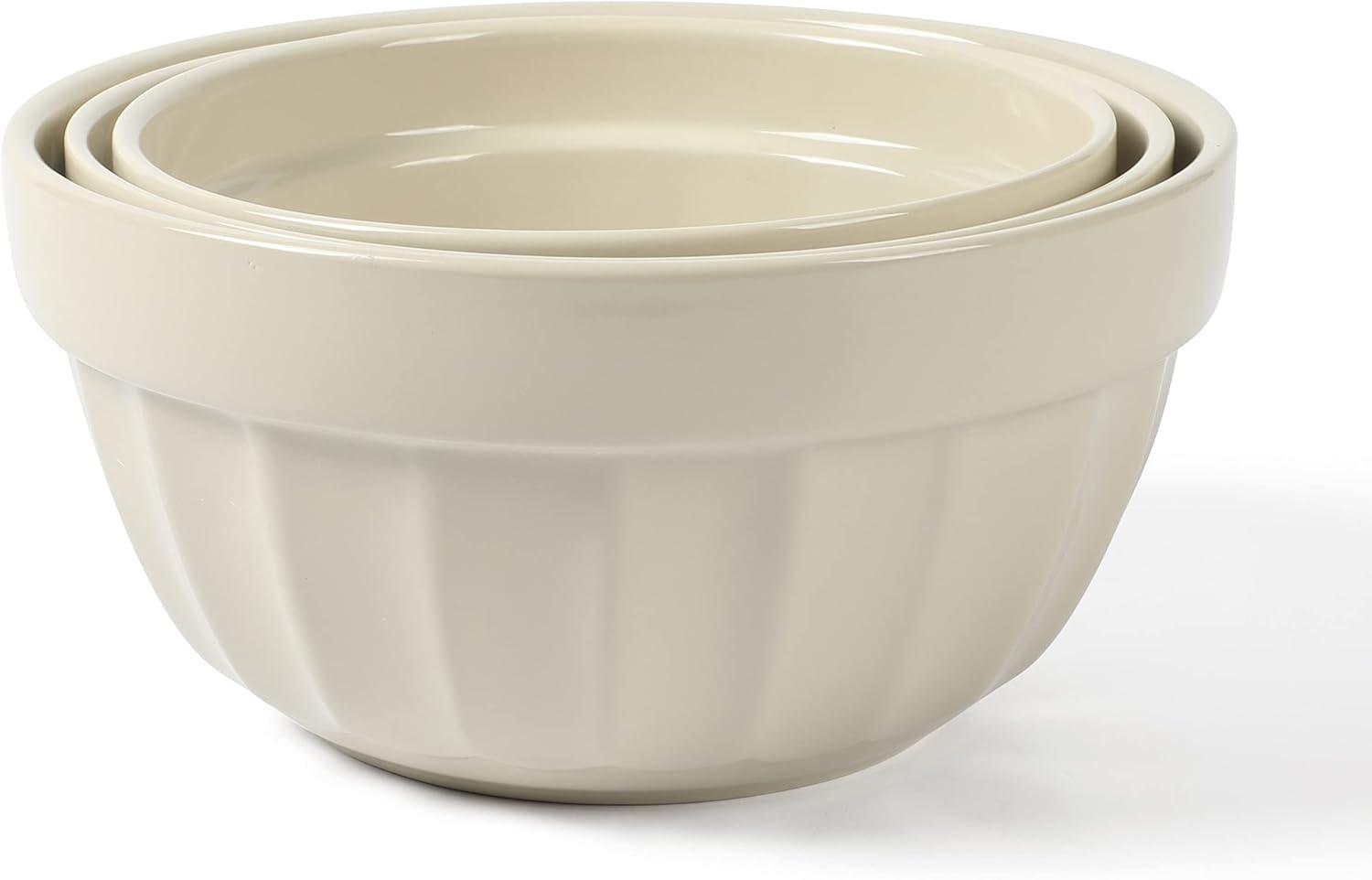 imageMartha Stewart Broadbrook 3 Piece 4 Qt 28 Qt 21 Qt Stoneware Bowl Set Sharkey Grey