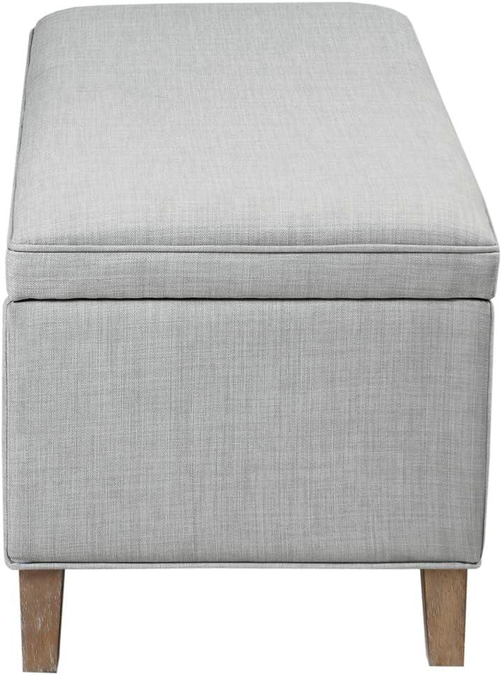 imageMartha Stewart Caymus Rectangular Storage Ottoman Bench Upholstered Textured Fabric Soft Hinge Pipped Edges with Solid Wood Legs Accent Furniture for Bedroom Dcor Easy to Assemble  Light Grey