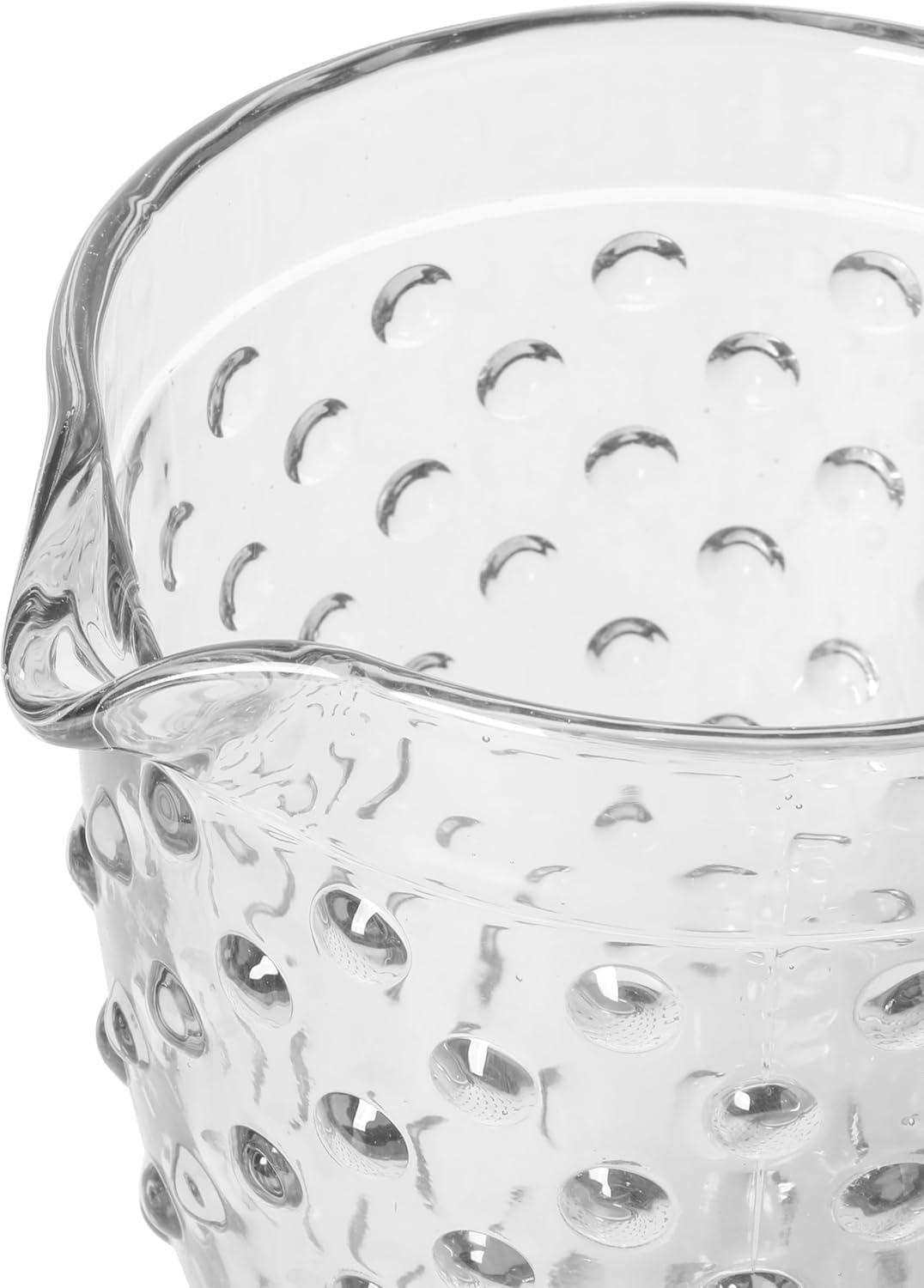 imageMartha Stewart Chauncey 4Pack Hobnail Glass Tumblers 143 oz  Handmade Pink Drinking Glasses Vintage Textured Water Cups for Everyday Use or EntertainingClear Hobnail