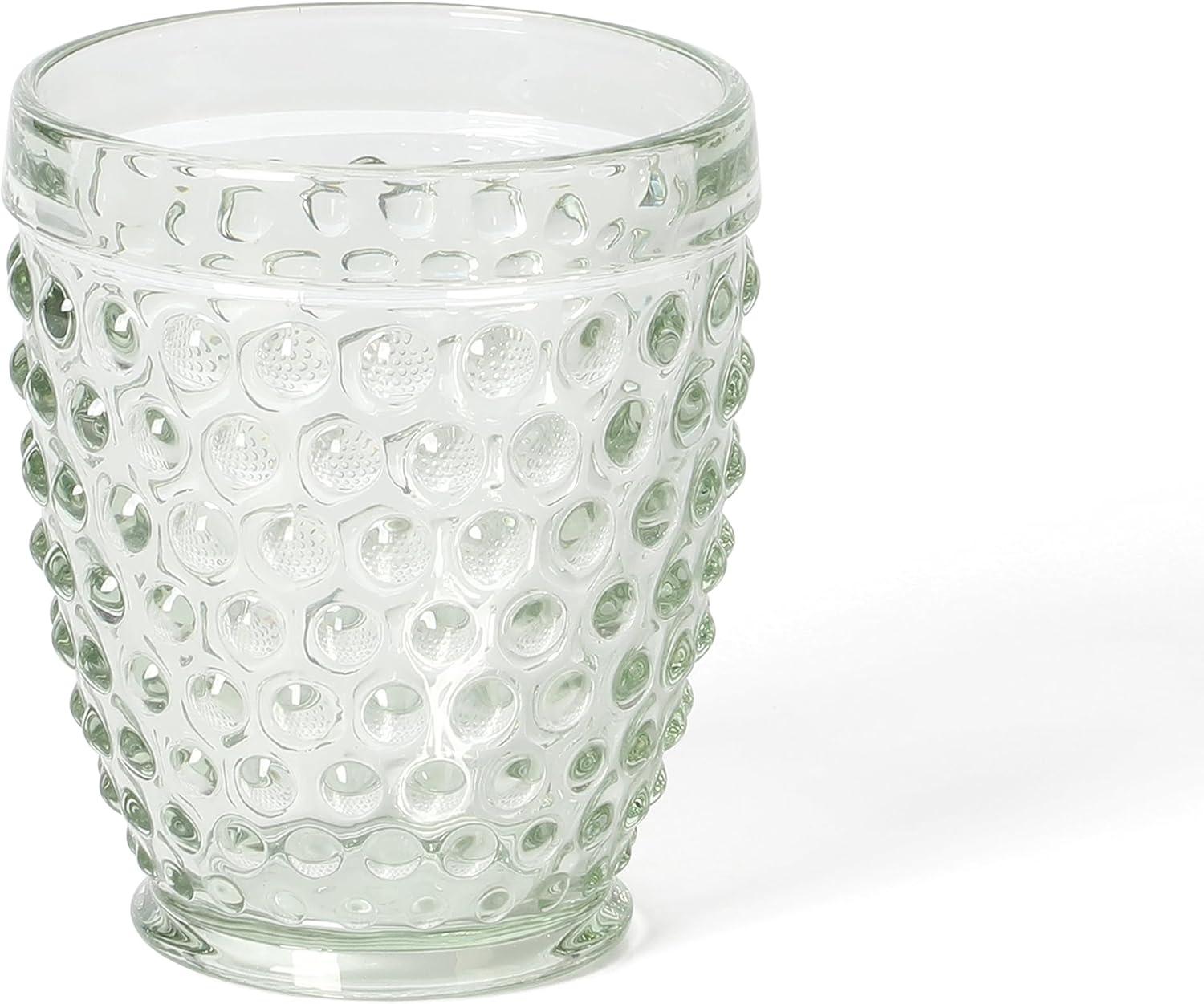 imageMartha Stewart Chauncey 4Pack Hobnail Glass Tumblers 143 oz Handmade Pink Drinking Glasses Vintage Textured Water Cups for Everyday Use or EntertainingGreen Hobnail