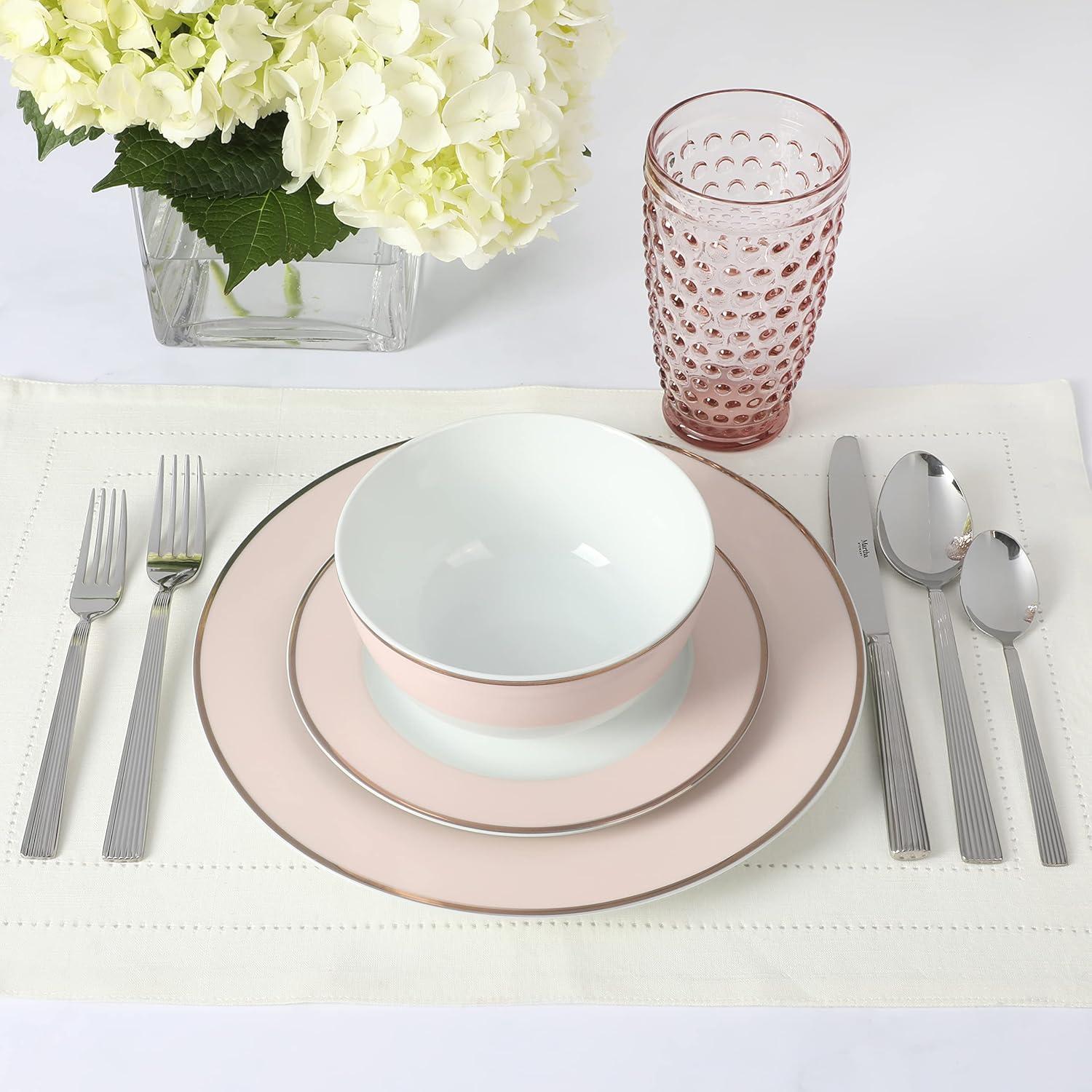 imageMartha Stewart Chauncey 4Pack Hobnail Glass Tumblers 143 oz Handmade Pink Drinking Glasses Vintage Textured Water Cups for Everyday Use or EntertainingPink Hobnail