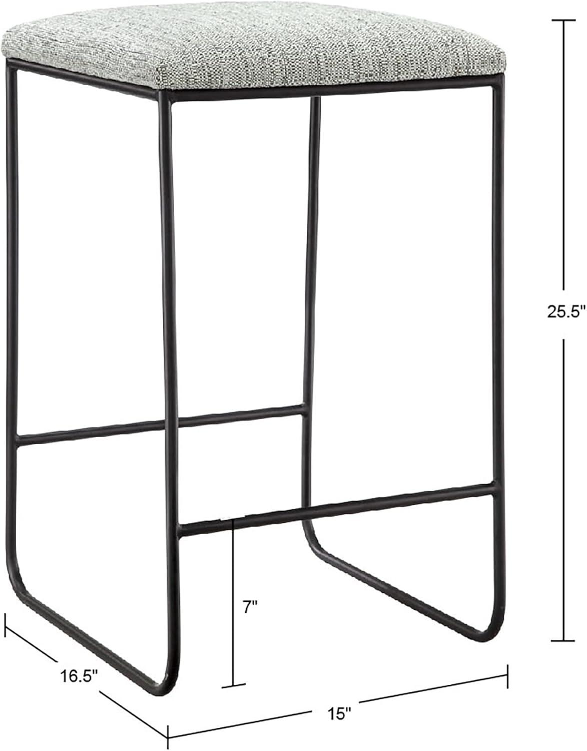 imageMartha Stewart Delaney Upholstered MidCentury Modern Counter Stool with Turn Legs Footrest and Kickplate for Kitchen Island Chairs Dining Room Furniture Home Bar BlueHastings