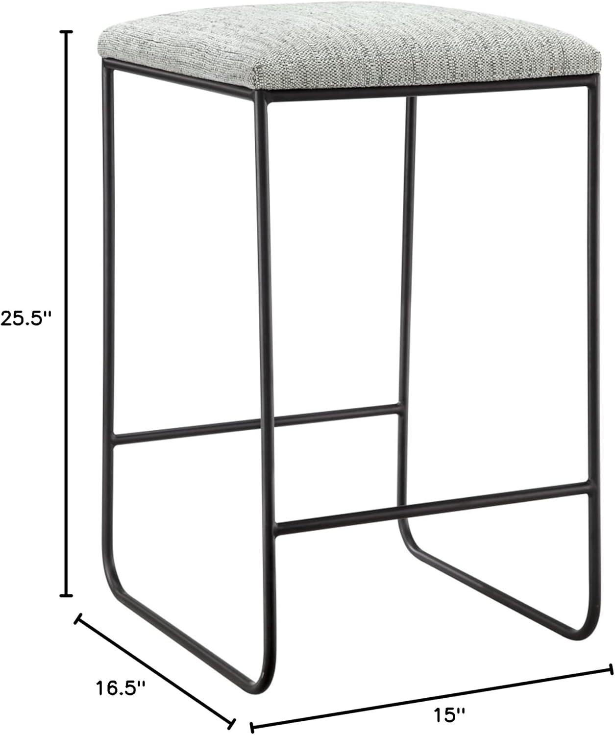 imageMartha Stewart Delaney Upholstered MidCentury Modern Counter Stool with Turn Legs Footrest and Kickplate for Kitchen Island Chairs Dining Room Furniture Home Bar BlueHastings