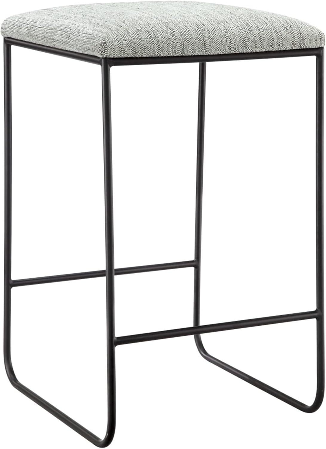 imageMartha Stewart Delaney Upholstered MidCentury Modern Counter Stool with Turn Legs Footrest and Kickplate for Kitchen Island Chairs Dining Room Furniture Home Bar BlueHastings