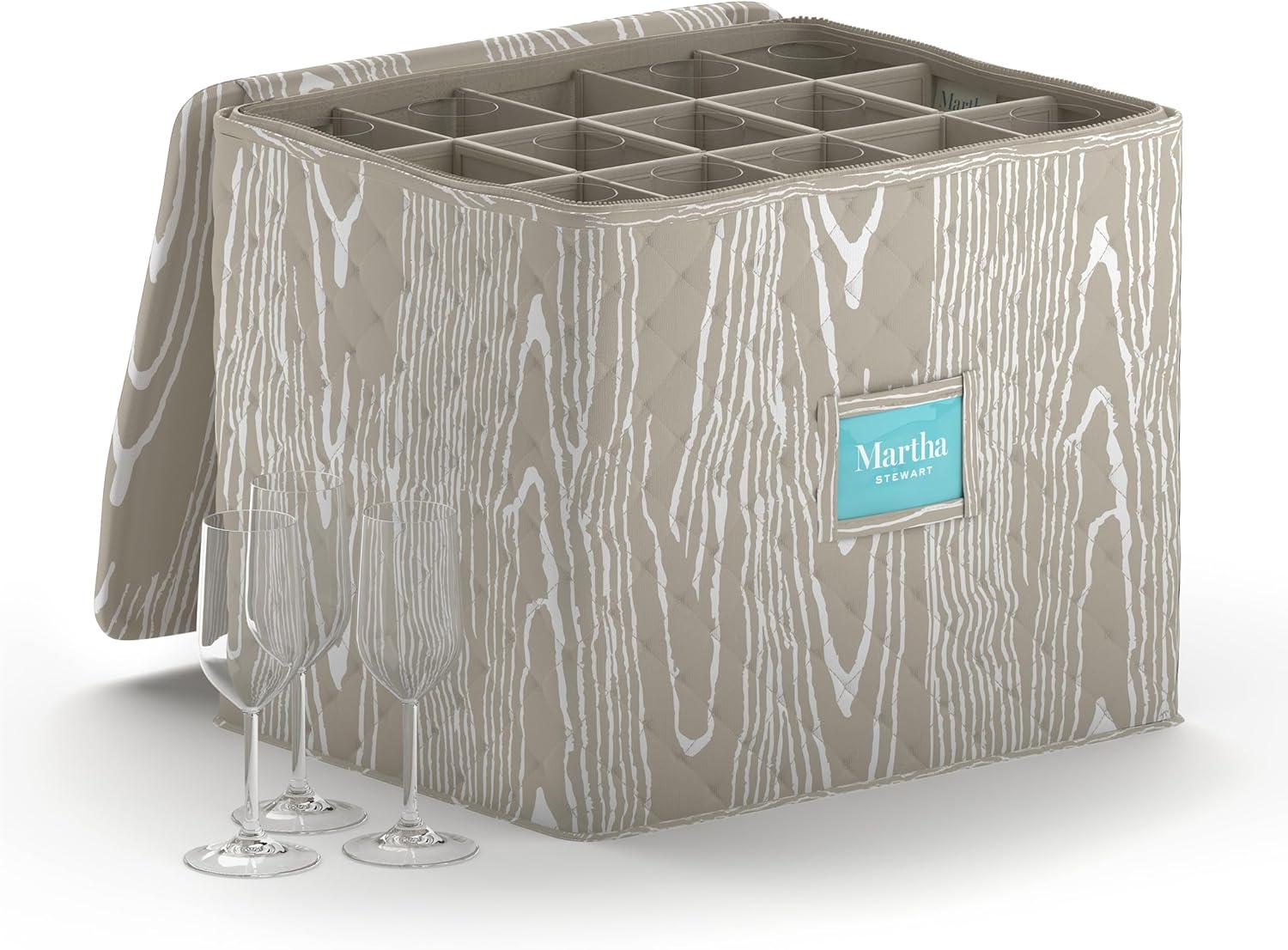 imageMartha Stewart Dinnerware Stemware Glassware Stackable Organizer Home Storage Container Case 3 Piece Dinnerware Set Organizer For Dessert Salad and Dinner Plates With Felt Dividers MintSkyland Faux Bois