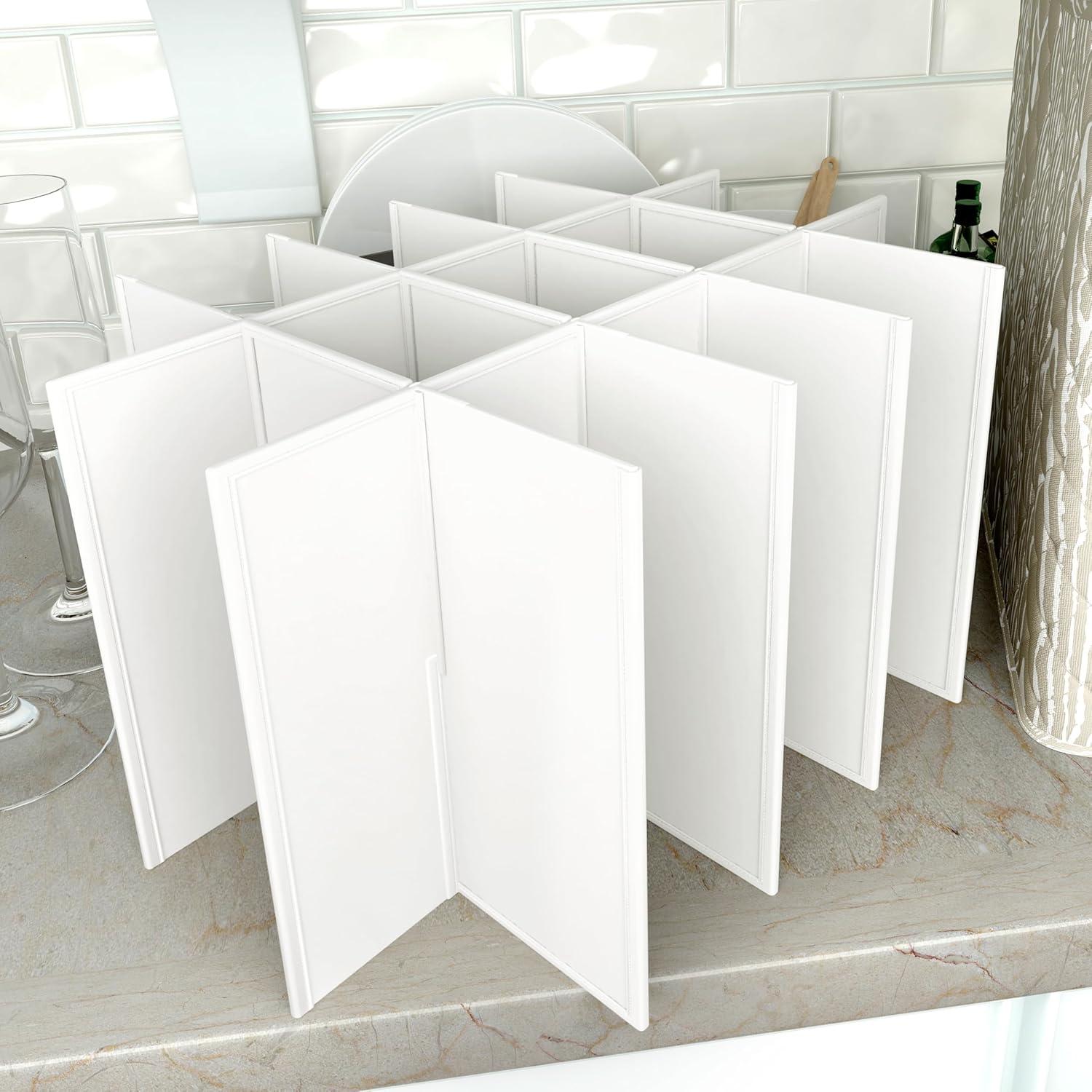 imageMartha Stewart Dinnerware Stemware Glassware Stackable Organizer Home Storage Container Case 3 Piece Dinnerware Set Organizer For Dessert Salad and Dinner Plates With Felt Dividers MintSkyland Faux Bois