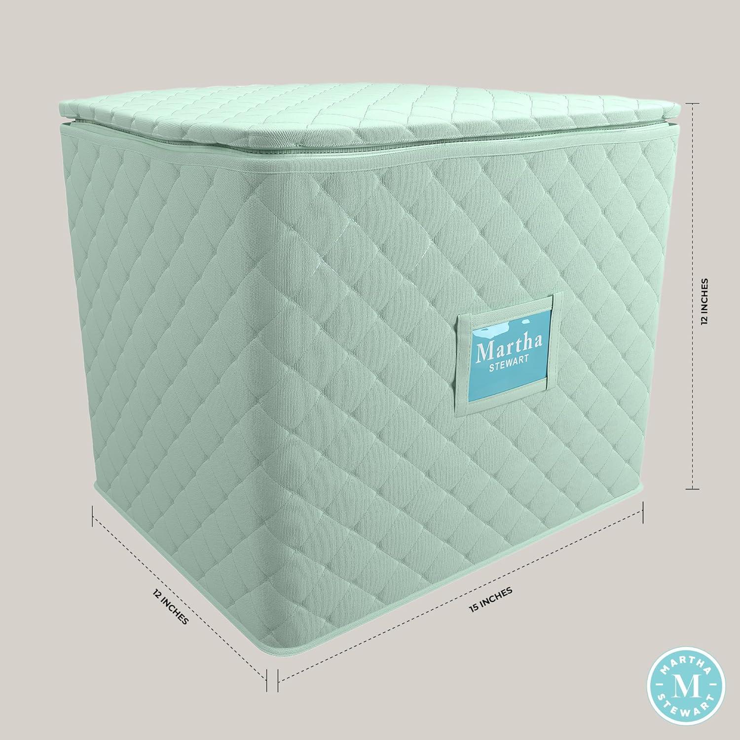 imageMartha Stewart Dinnerware Stemware Glassware Stackable Organizer Home Storage Container Case 3 Piece Dinnerware Set Organizer For Dessert Salad and Dinner Plates With Felt Dividers MintMint