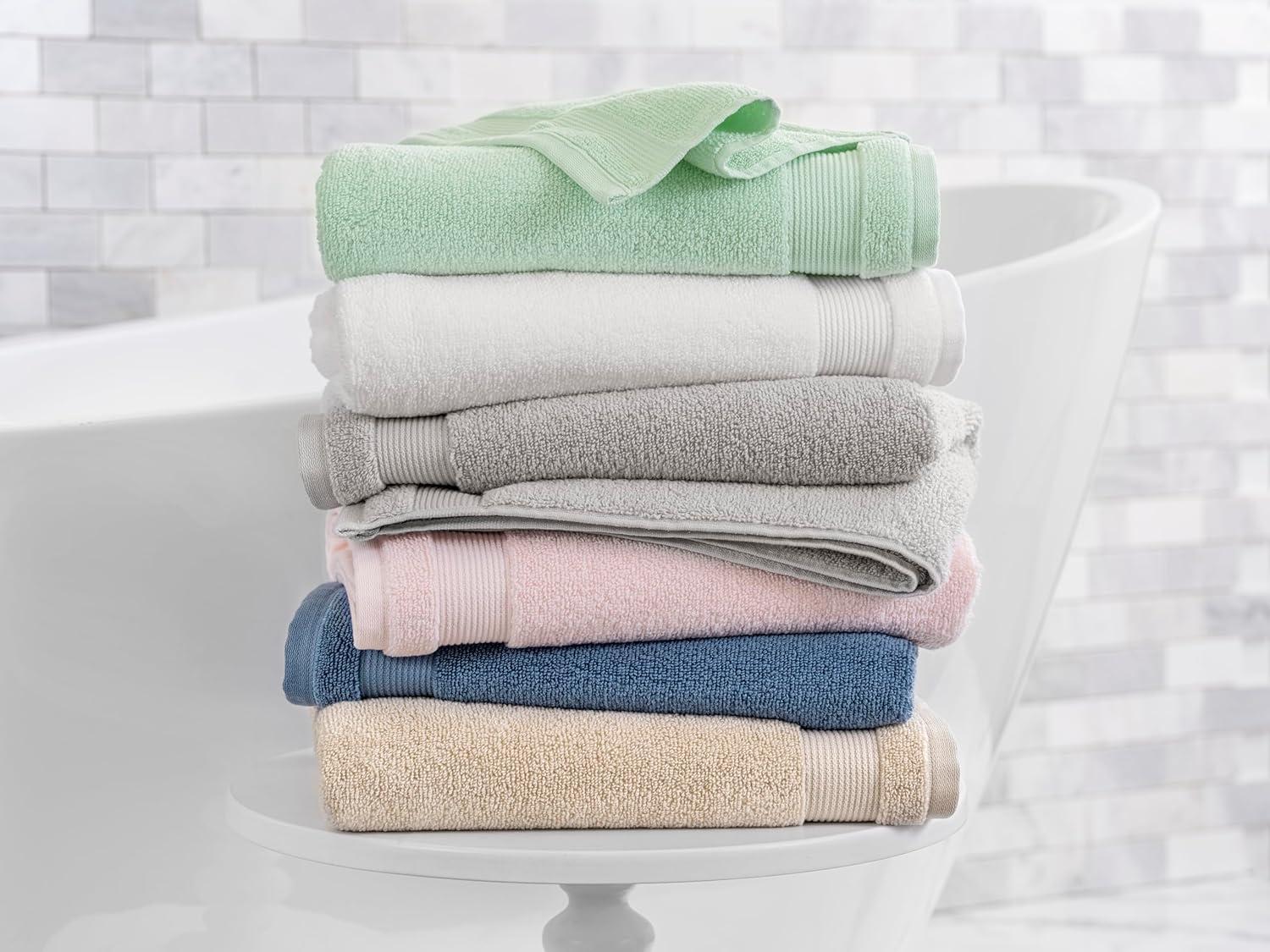 imageMartha Stewart Egyptian Cotton Bath Towels Set  6 Piece 2 Bath Towels  2 Hand Towels  2 Washcloths Absorbent Bathroom Towels Bathroom Essentials ButterX Blush Pink
