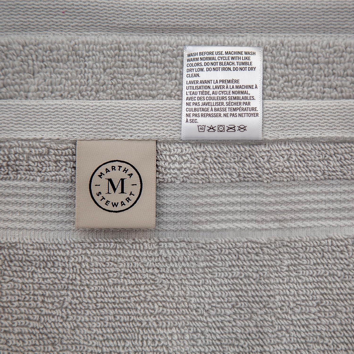 imageMartha Stewart Egyptian Cotton Bath Towels Set  6 Piece 2 Bath Towels  2 Hand Towels  2 Washcloths Absorbent Bathroom Towels Bathroom Essentials ButterX Blush Pink