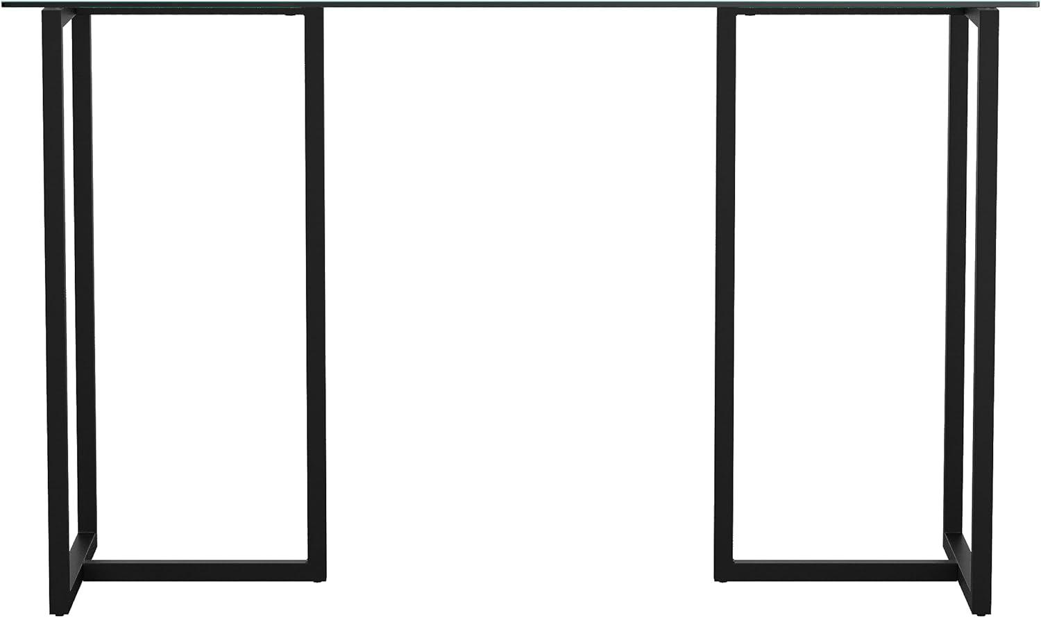 imageMartha Stewart Eli Home Office Desk with Glass Top and Steel Frame Polished BrassClear TopOil Rubbed Bronze Frame