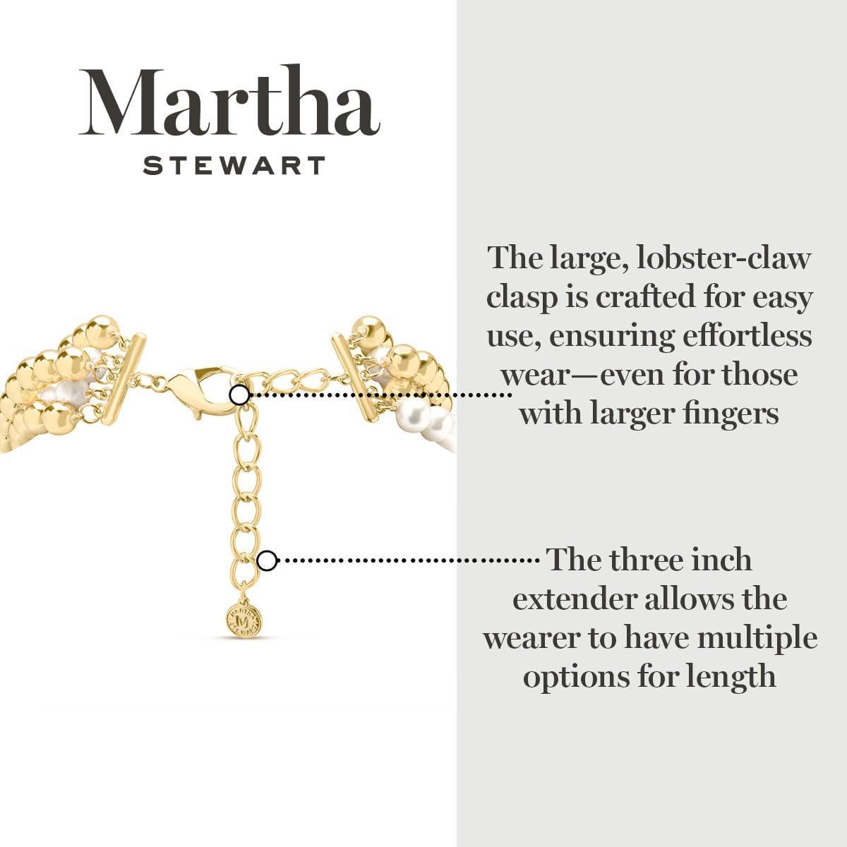 imageMartha Stewart Five Strand Pearl and Gold Ball Twisted Necklace In Gold For Women