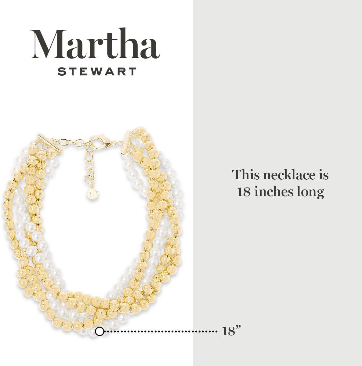imageMartha Stewart Five Strand Pearl and Gold Ball Twisted Necklace In Gold For Women