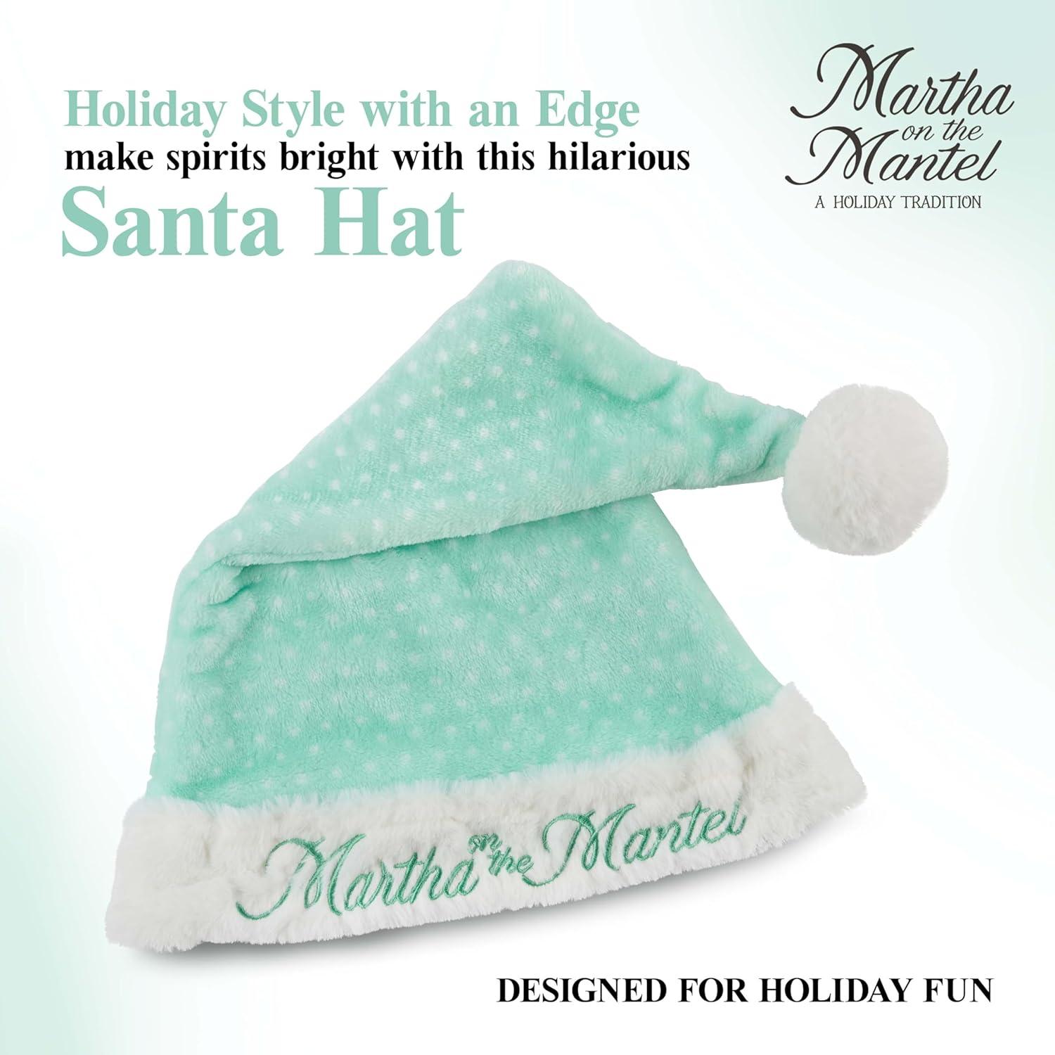 imageMartha Stewart Funny Santa Hat Adult  Cool Christmas Hat for Men ampamp Women Holiday Xmas Martha on the Mantel CostumeGreen