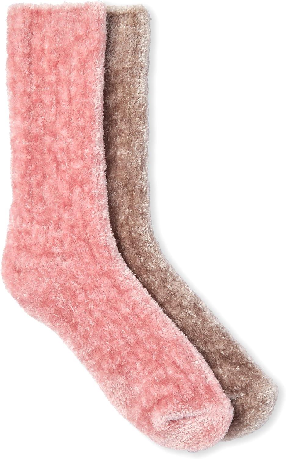 imageMartha Stewart Fuzzy Socks For Women Warm And Cozy For Winter Perfect For Home CableSilver GreyPowder Pink