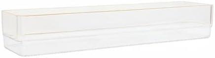 imageMartha Stewart Kerry Plastic Stackable Office Desk Drawer Organizers 6quot x 3quot 6 Pack with Gold Trim15 x 6
