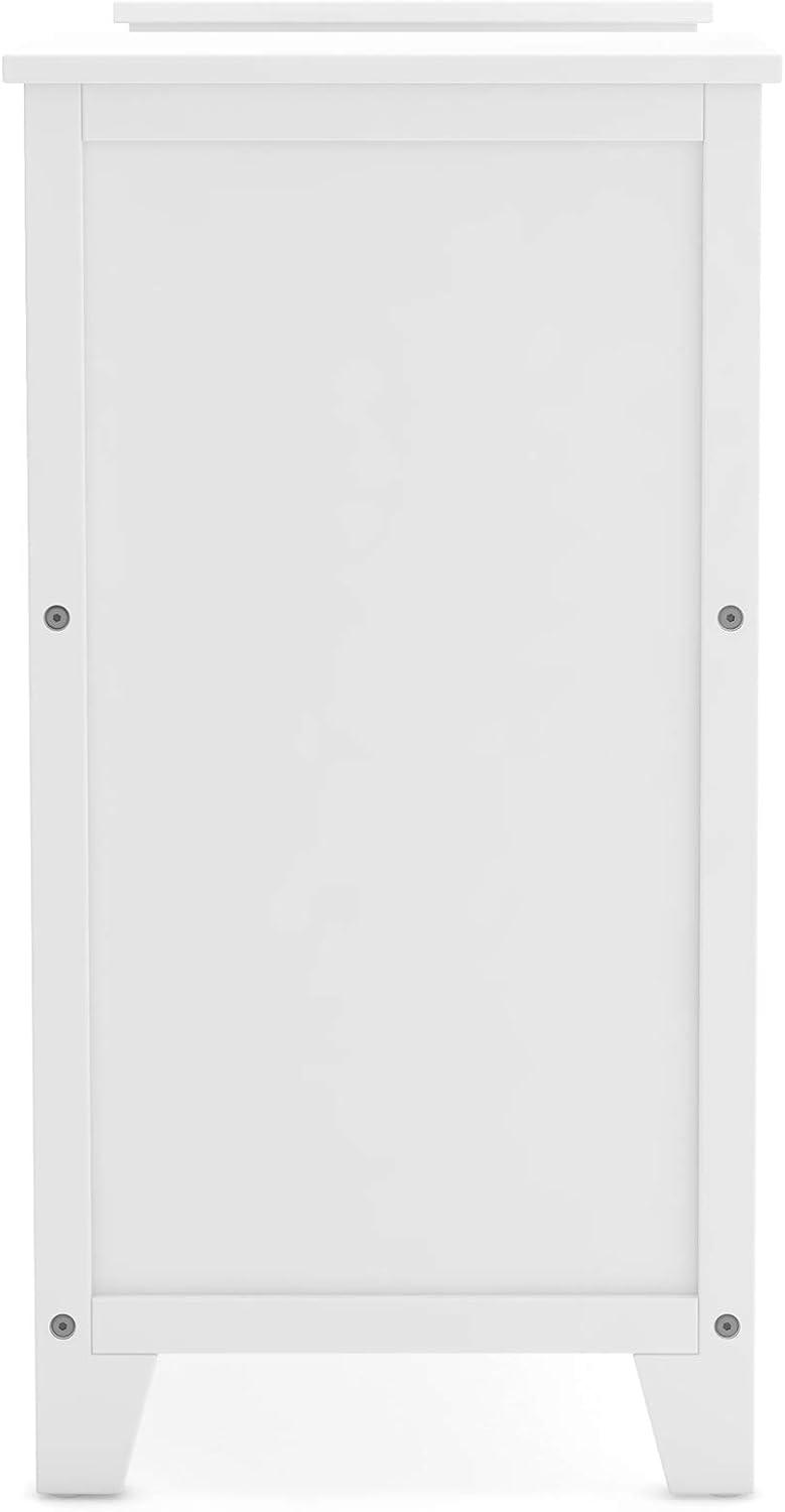 imageMartha Stewart Kids Reading Nook Linen White Wooden Storage Bench Bookshelf Organizer with Seat Cushion and Fabric Bins for Toys Books Art Bedroom or Playroom CubbyLinen White