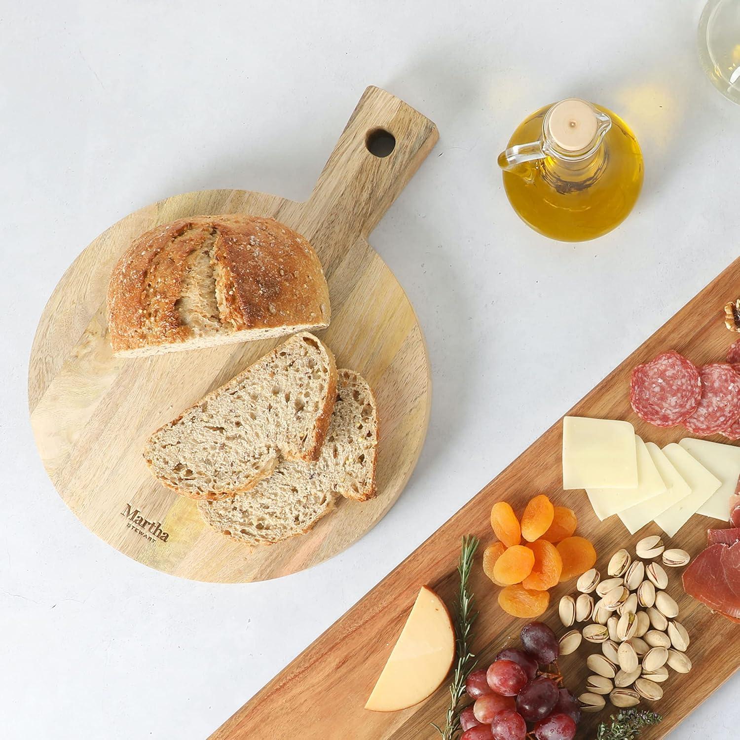 imageMartha Stewart Kindale 14quot x 10quot Cutting Charcuterie Board  Round  Mango Wood